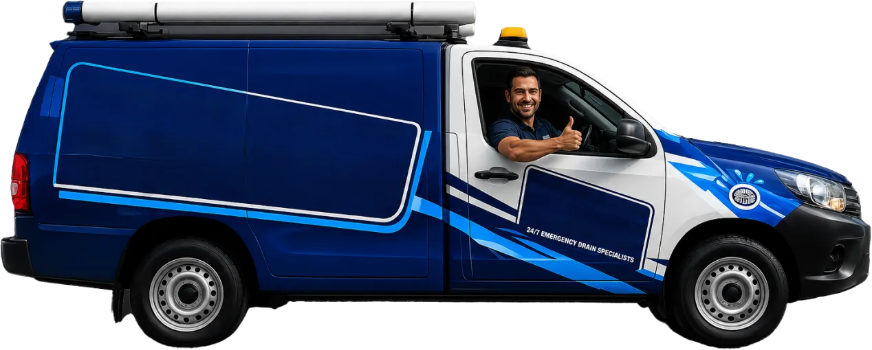 Our drain service van out on a Airds job